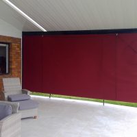outdoor blind on patio