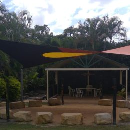 Aboriginal flag shade sail